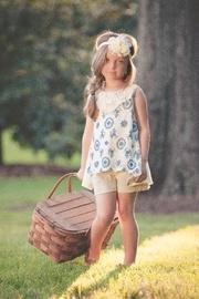  Blue/ivory Short Set