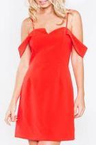  Red Off Shoulder Dress