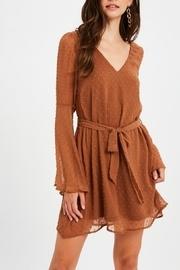  Textured Bell Sleeve Dress