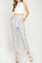  Striped Ankle Pants