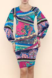  Multicolor Arm Slit Dress