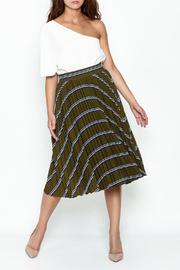  Striped Green Pleated Skirt