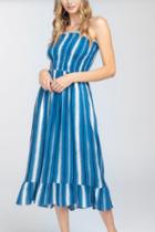  Smock Stripe Midi Dress