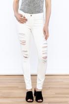  Distressed White Denim Jeans