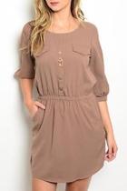  Khaki Pockets Dress