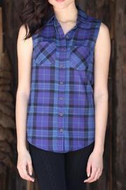  Plaid Sleeveless Button Up
