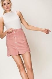  Scalloped Suede Skirt