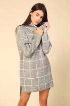  Grid Sweater Dress