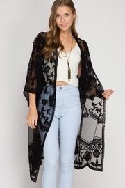  Black Crochet Duster