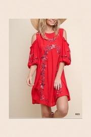  Embroidered Cold-shoulder Dress