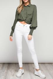  Twist Front Woven Top