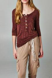  Burgundy Henley Tunic
