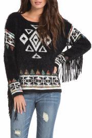  Fringe Sleeve Sweater