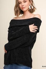  Off-shoulder Chenille Sweater