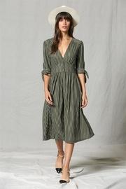  Stripe V-neck Dress
