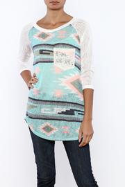  Blue Aztec Top