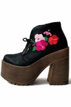  Black Embroidered Bootie