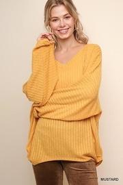  Ribbed V-neck Sweater