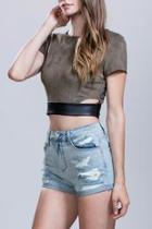  Suede Leather Crop