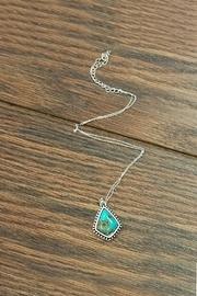  Natural-turquoise-pendant Sterling-silver-chain Necklace