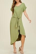  Olive Tie-in-front Dress