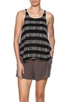  Black Striped Sheer Tank