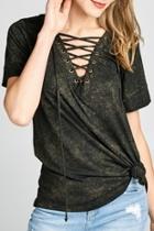  Lace-up Washed Top