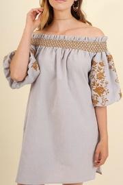  Embroidered Grey Dress