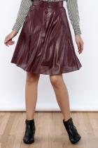  Perforated Faux Leather Skirt