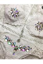  White Jeweled Crochet Bikini
