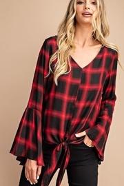  Plaid Self Tie Top