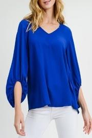  Draped Bubble-sleeve Top