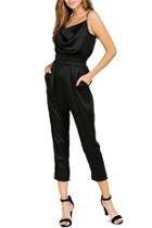  Black Satin Jumpsuit