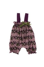  Print Gathered Romper With Bow