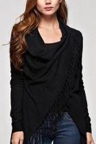  Fringed Wrap Cardigan