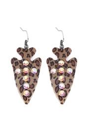  Arrowhead-shape Leopard-dangle-earrings