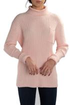  Ribbed Turtleneck Crop Sweater W Pockets