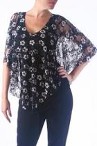  Printed Lace Top