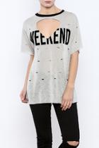  Distressed Slub T-shirt