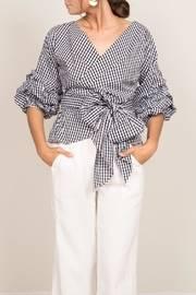  Gingham Wrap Top