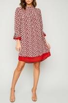  Printed Collar Dress