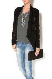  Zip Leather Patch Jacket