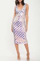  Checkered Sequin Dress