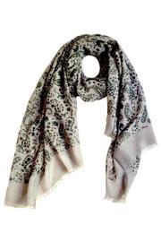  Grey Floral Paisley Scarf