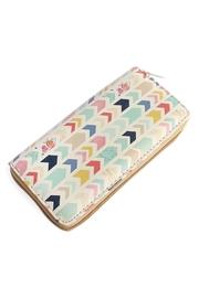  Chevron Print Zipper Wallet