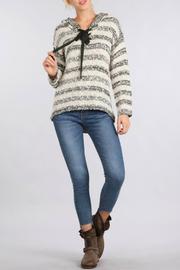  Lace Up Knit Sweater
