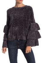  Charcoal Ruffle-tiered Sweater