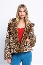  Leopard Coat W/hoodie