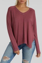  Ls V Neck Side Slit Tee