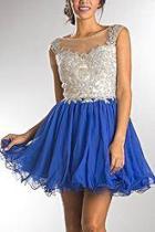  Short Blue Prom Dress